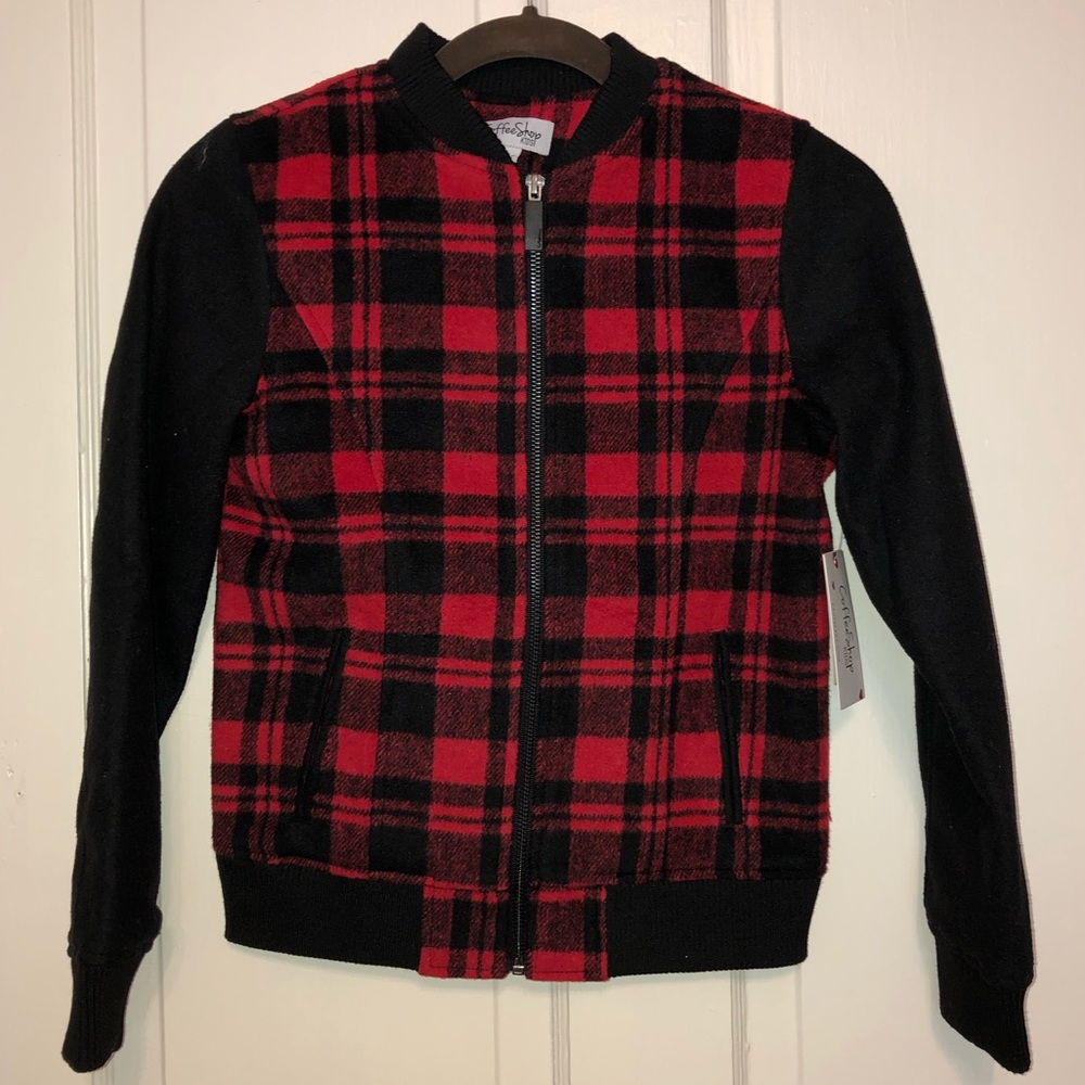 Kids black red jacket NWT